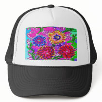 Family of flowers mesh hat