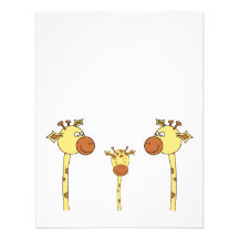 Family of Giraffes. Cartoon. Custom Invites