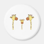 Family of Giraffes. Cartoon. Fridge Magnets