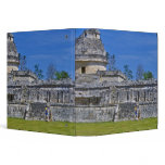 Family of tourists walk past ancient Mayan 3 Ring Binders