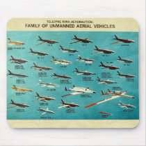 mousepad, aerial, unmanned, vehicles, vintage, aviation, military, unmanned aerial vehicles, retro, aircraft, airplane, aeronef, war, Mouse pad com design gráfico personalizado