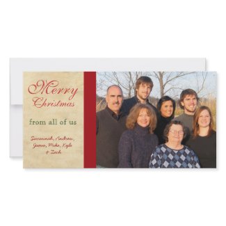Family Photos Merry Christmas Parchment photocard