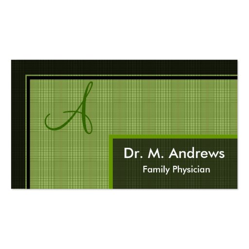 Family Physician Business Card - Monogram