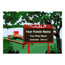 Family Picnic Park Landscape Invitation