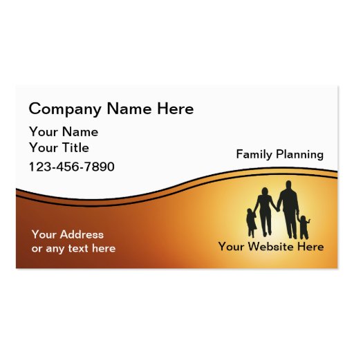 Family Planner Business Cards (front side)