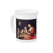 Family Portrait by Rembrandt Harmenszoon van Rijn Beverage Pitcher