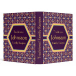 Family Recipe Book Elegant Blue Victorian Pattern 3 Ring Binders