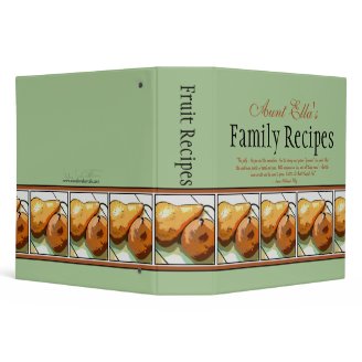 Family Recipes 2" Binder for Pear Lovers
