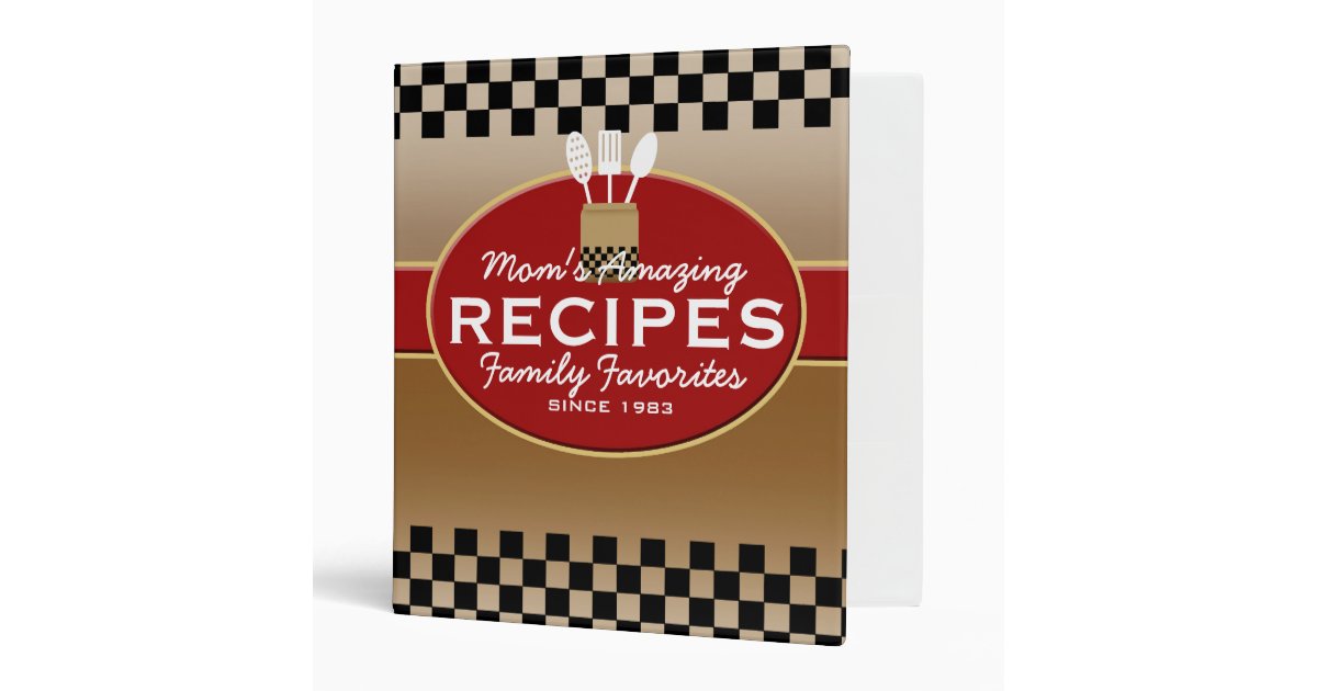 Family Recipes Personalized 3 Ring Binder Zazzle