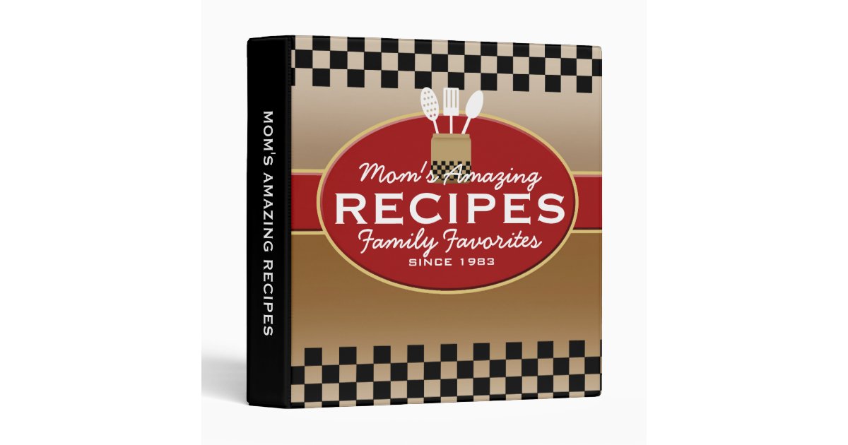 Family Recipes Personalized 3 Ring Binder Zazzle