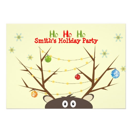 Family Reindeer Christmas Party Invite