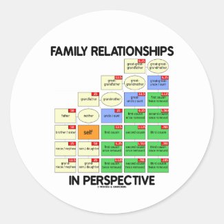 Family Relationships In Perspective (Reunion) Round Sticker