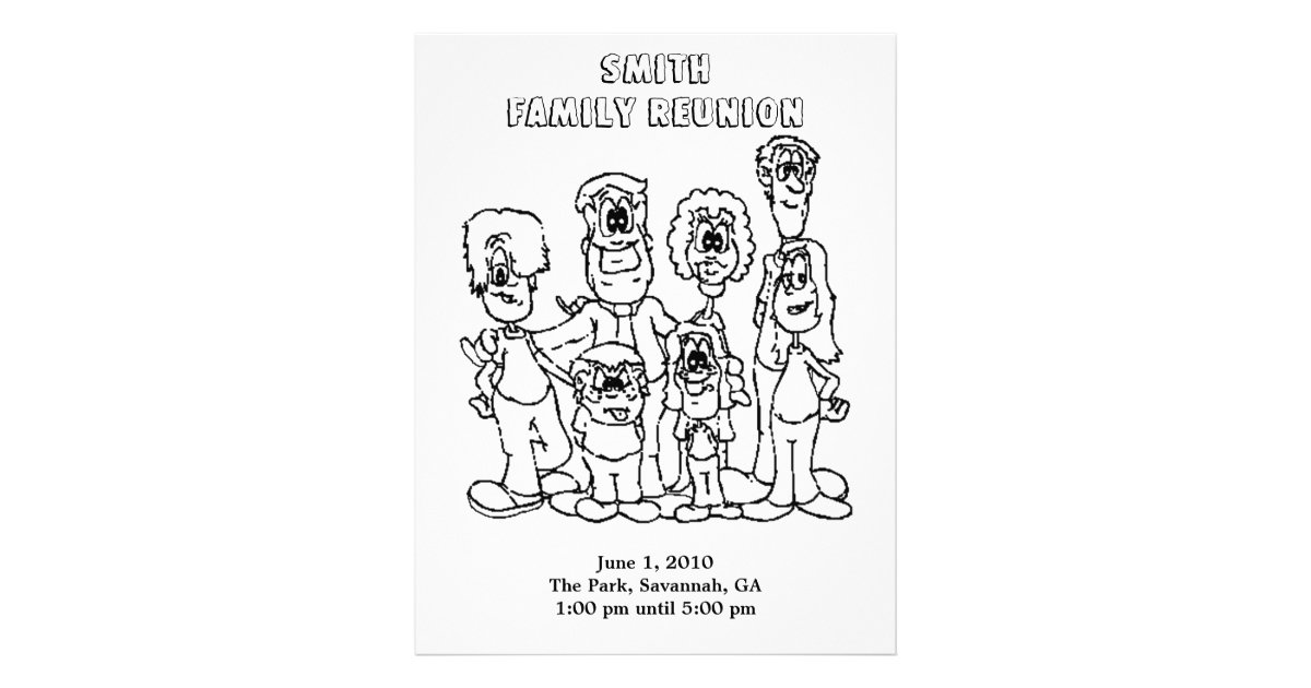 Family Reunion Coloring Page Souvenir Letterhead Zazzle Family Reunion Coloring Page Souvenir Letterhead Zazzle