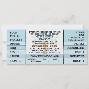 Family Reunion Concert Ticket Invitation invitation