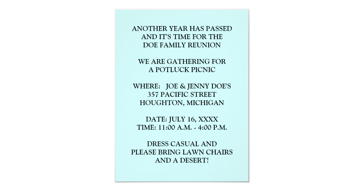 Family Reunion Croquet Lawn Casual Invitations Zazzle