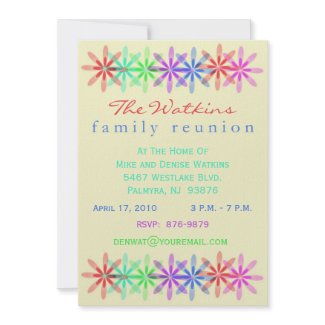 Family Reunion Invitations in Multi Colors invitation
