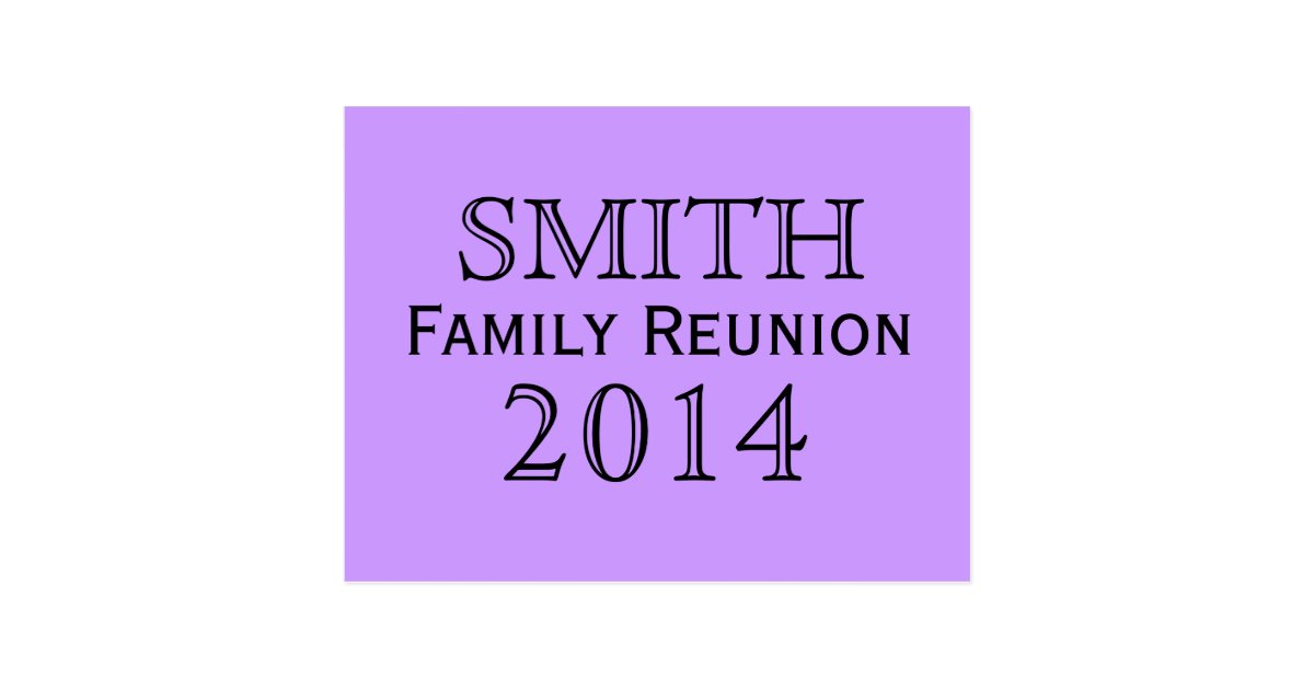 Family Reunion Lavender Background Postcard | Zazzle