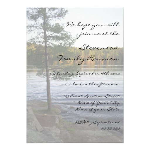 Family Reunion Party Invitations Forest