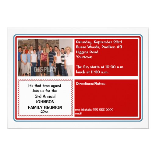 Family Reunion Photo Invitation (front side)