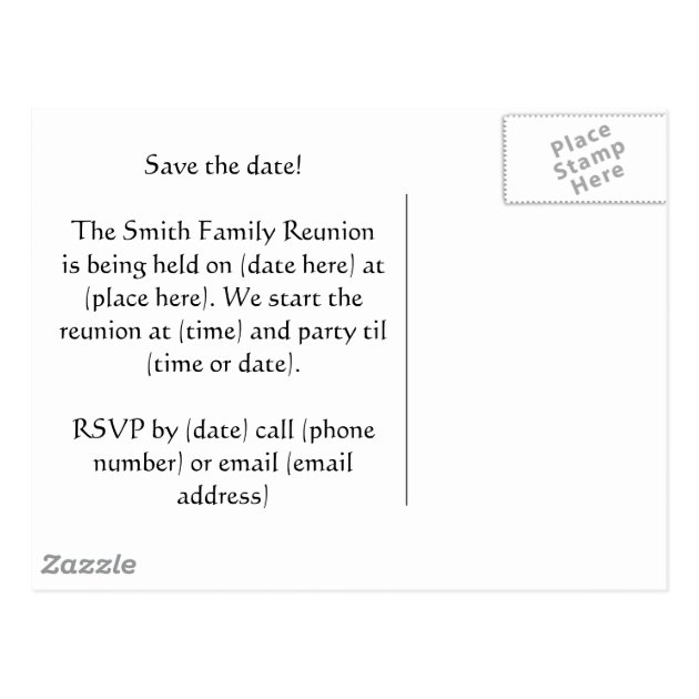 Family Reunion Postcard Invitation | Zazzle