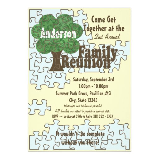 Family Reunion Puzzle Personalized Announcements (front side)
