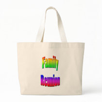 family reunion rainbow text bags