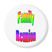 family reunion rainbow text magnets