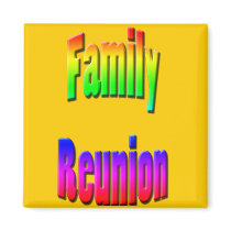 family reunion rainbow text magnets