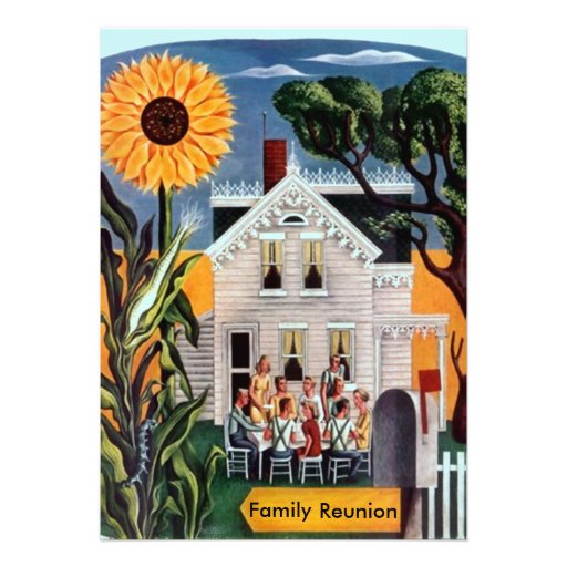 Family Reunion Rural Sunflower Porch Invitations (front side)