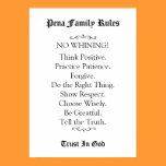 Family Rules Poster posters