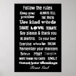 Family rules wall hanging poster