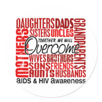 Family Square AIDS Round Stickers