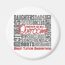 Family Square Brain Tumor Refrigerator Magnets