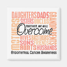 Family Square Endometrial Cancer Fridge Magnet