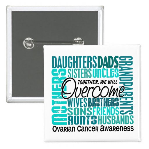 Family Square Ovarian Cancer Pinback Button