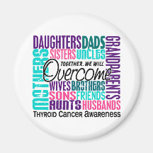 Family Square Thyroid Cancer Magnet