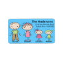 Family Stick People Return Address Labels