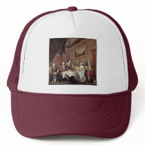 Family Strode Family Portrait By Hogarth, William Mesh Hats