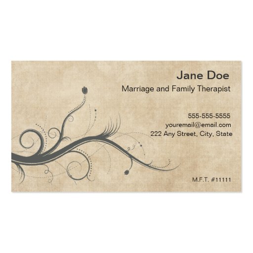 Family Therapist Appointment Business Card (front side)