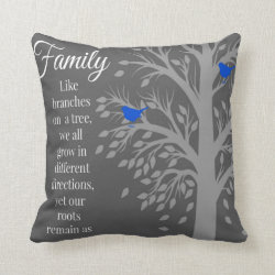 Family Tree Quote Art Throw Pillow