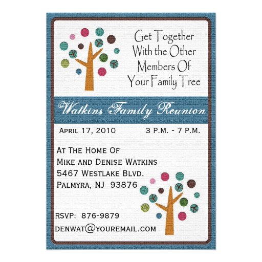 Family Tree Reunion Invitation-+ (front side)