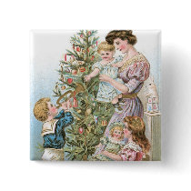 Family with Christmas Tree buttons