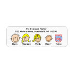 Family With Fish Address Labels