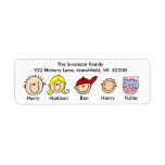 Family With Fish Address Labels