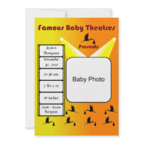 Famous Baby Theatre Announcement invitations