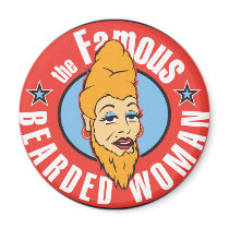famous bearded woman fridge magnet