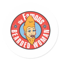 famous bearded woman sticker