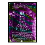Famous DaVinci Man in Circle Drawing, colored! Greeting Card
