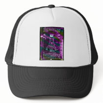 Famous DaVinci Man in Circle Drawing, colored! Hat