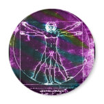 Famous DaVinci Man in Circle Drawing, colored! magnets